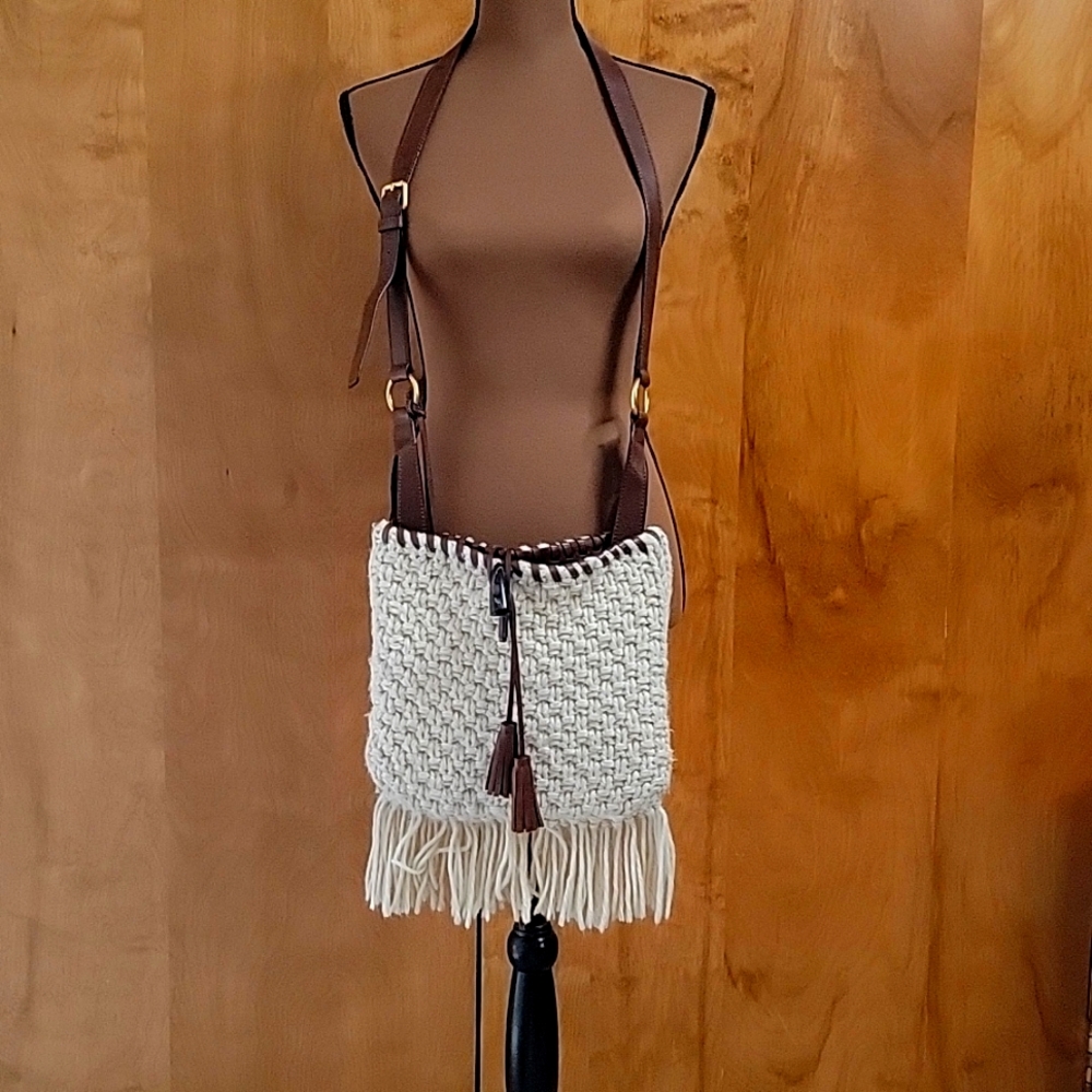 Michael Kors boho knit and leather bag